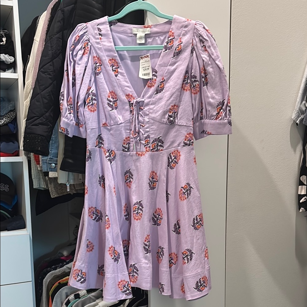 House of Harlow 1960 Purple and Red Floral Dress